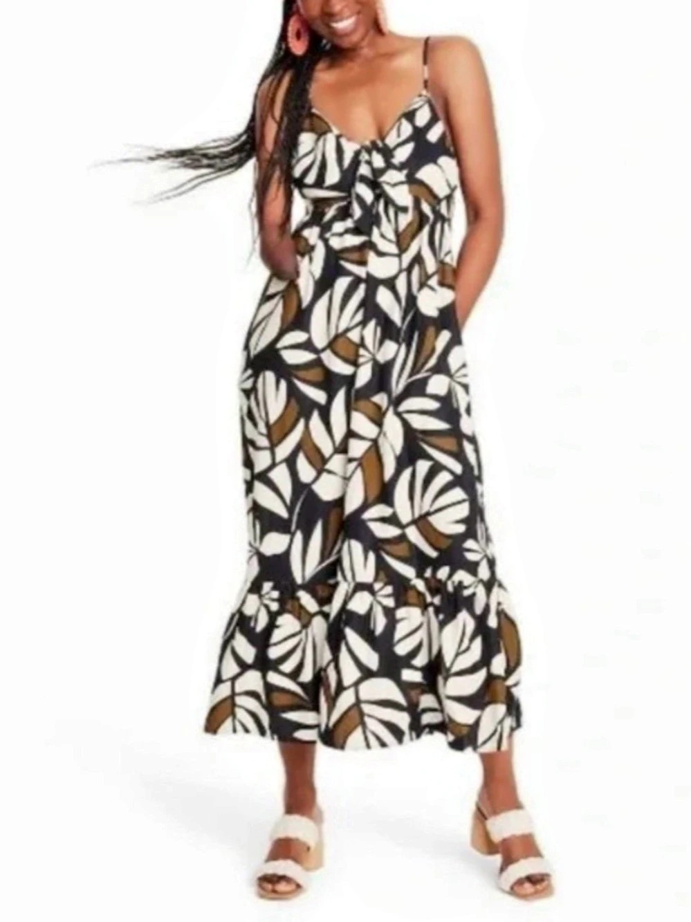 Tabitha Brown x Target Sleeveless Tie-Front Midi Dress